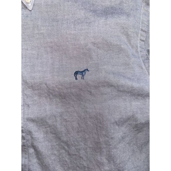 Vintage Wrangler Cowboy Cut X Long Tail Chambray Button Down USA Size Men Large - Picture 4 of 11